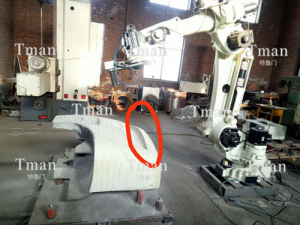 弧形工件表面机器人打磨工作站